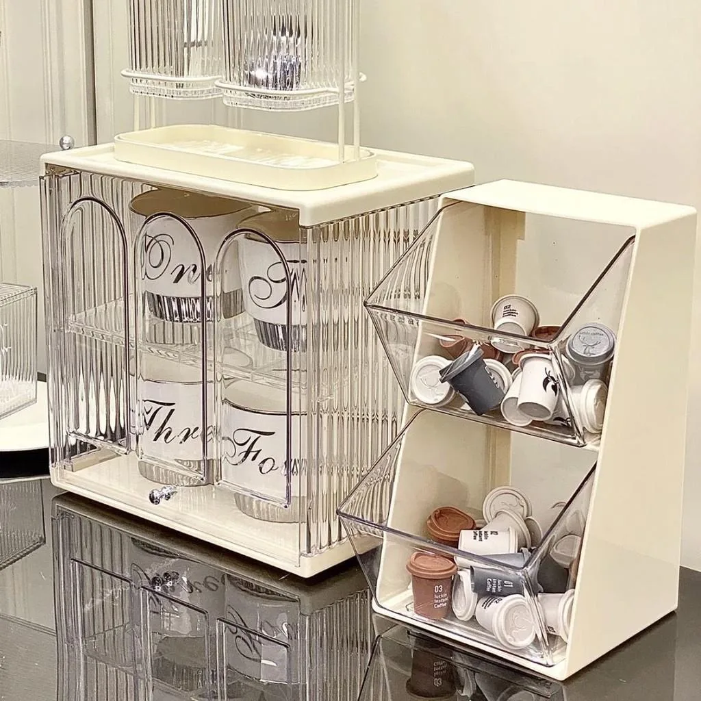 Transparent Tea Bag Storage Box Desktop Coffee Organizer for Office Pantry Kotak Simpanan uncang teh - Image 3