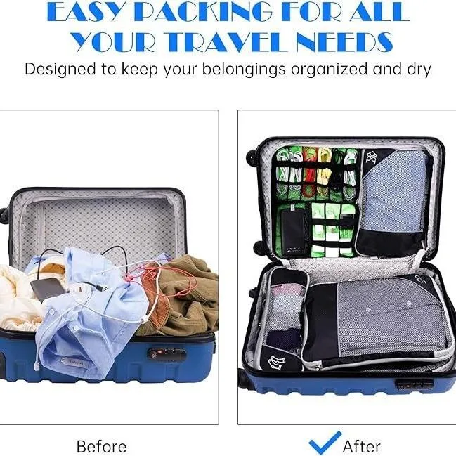 Large Capacity Travel Packing Cubes Clothes Luggage Organizer Storage Bag Beg Penyimpanan Pakaian Boleh Mampat - Image 3