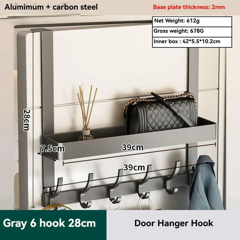 Drill Free Over The Door Hooks Rack for Clothes Towels Bags Wall Mount Back of Door Cangkuk Belakang Pintu Logam - Image 3