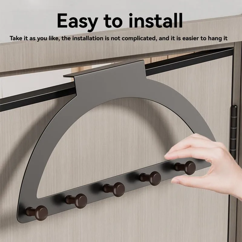 Over The Door Hooks No Drill Coat Hanger Rack Bedroom Back-of-Door Storage Organizer Rak Gantung Belakang Pintu - Image 3