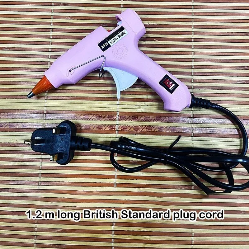 Hot Glue Gun 20W UK Plug With Switch Protective Nozzle 7mm Portable Pistol Gam Panas - Image 3