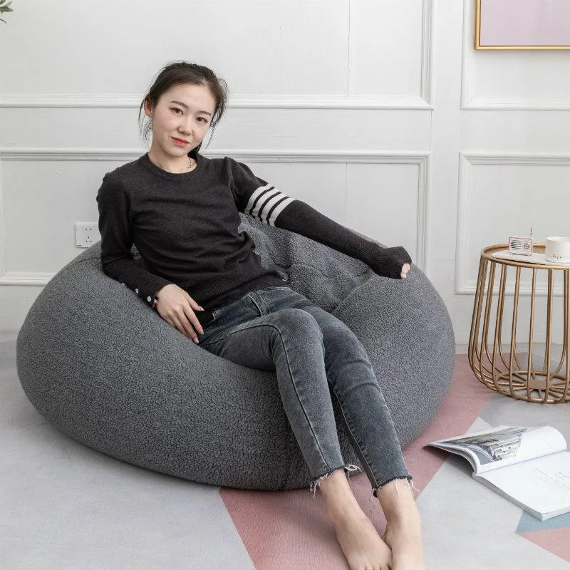 Fluffy Sherpa Lamb Wool Bean Bag Sofa Single Seater Leisure Tatami Floor Chair For Living Room Kerusi Bean Bag - Image 3