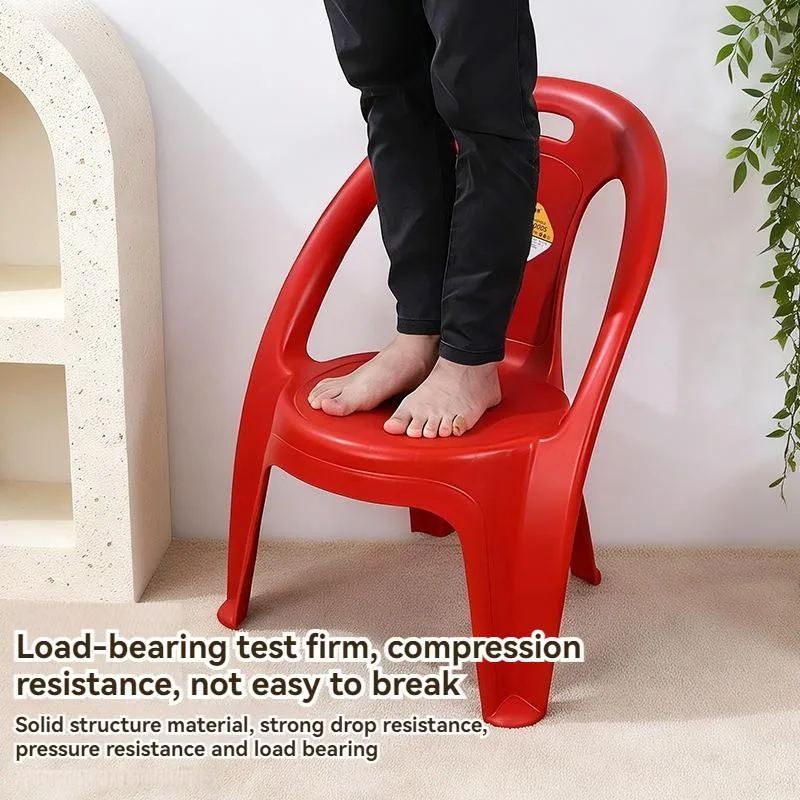 Thickened Plastic Stool Low Back Home Kitchen Chair With Small Backrest Kids Seat Stackable Kerusi plastik - Image 3