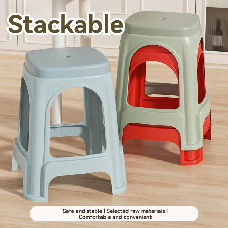 Thickened Plastic Stool Square Non Slip Chair High Strength Durable Home Kerusi Plastik - Image 3