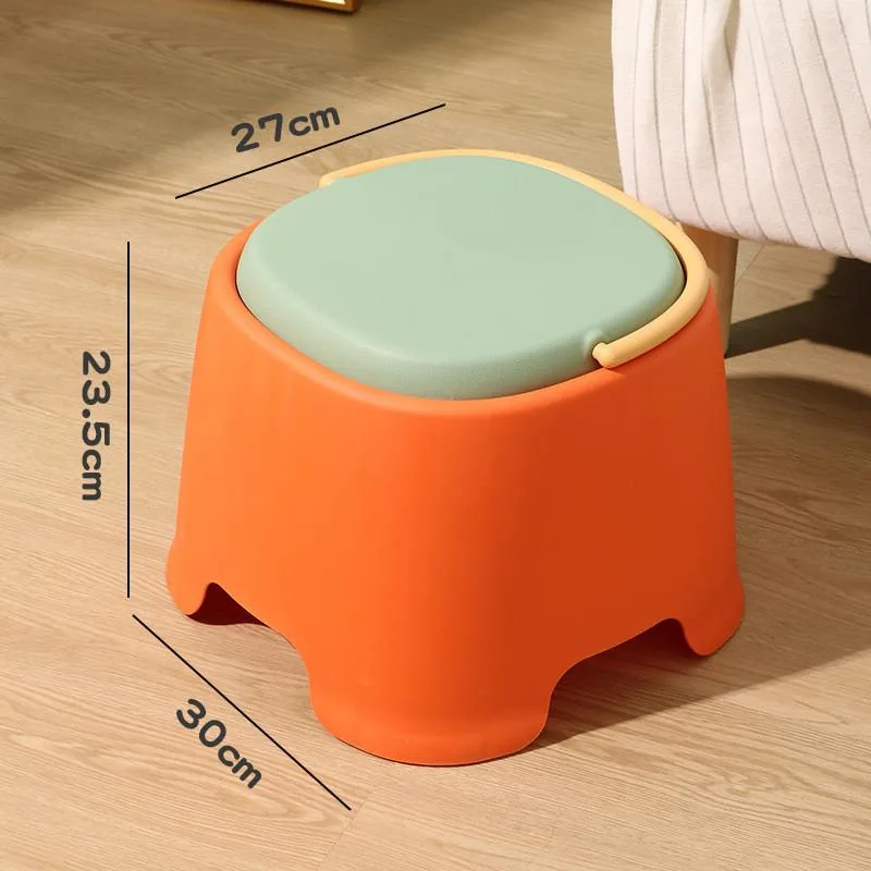 Plastic Stool With Handle Thickened Home Living Room Dining Chair Anti-slip Kerusi Plastik - Image 3