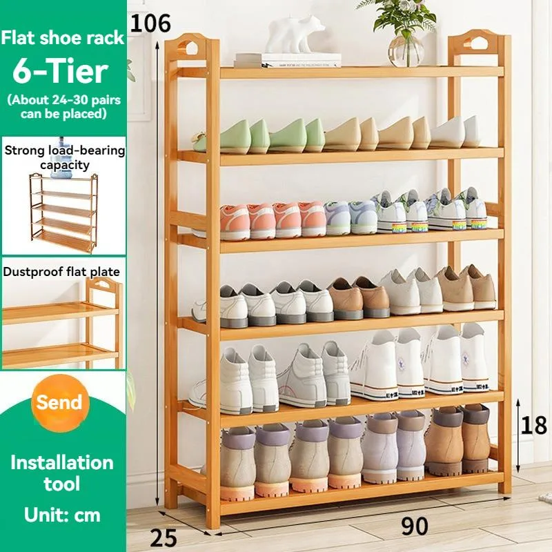 Bamboo Shoe Rack Multi-Tier Floor Standing Shoe Organizer For Home Storage Shelf Rak kasut kayu - Image 3