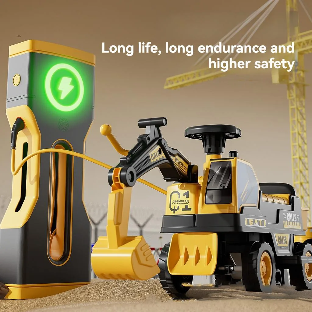 Kids Electric Four Wheel Excavator Ride On Musical Engineering Toy Car Ride-On Excavator Elektrik Untuk Kanak-kanak - Image 3