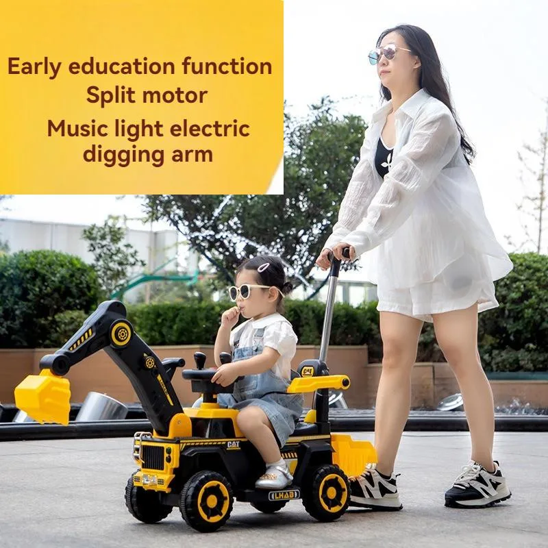 Remote Control Extra Large Electric Kids Ride On Excavator Sliding Toy Car Kereta Mainan Penggali Elektrik 4 Roda - Image 3