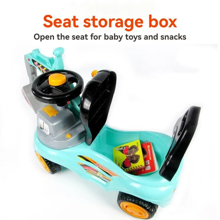 Kids Ride On Excavator Toy Sliding Engineering Vehicle Digger Toy For Boys Kereta Mainan Penggali Untuk Bayi - Image 3