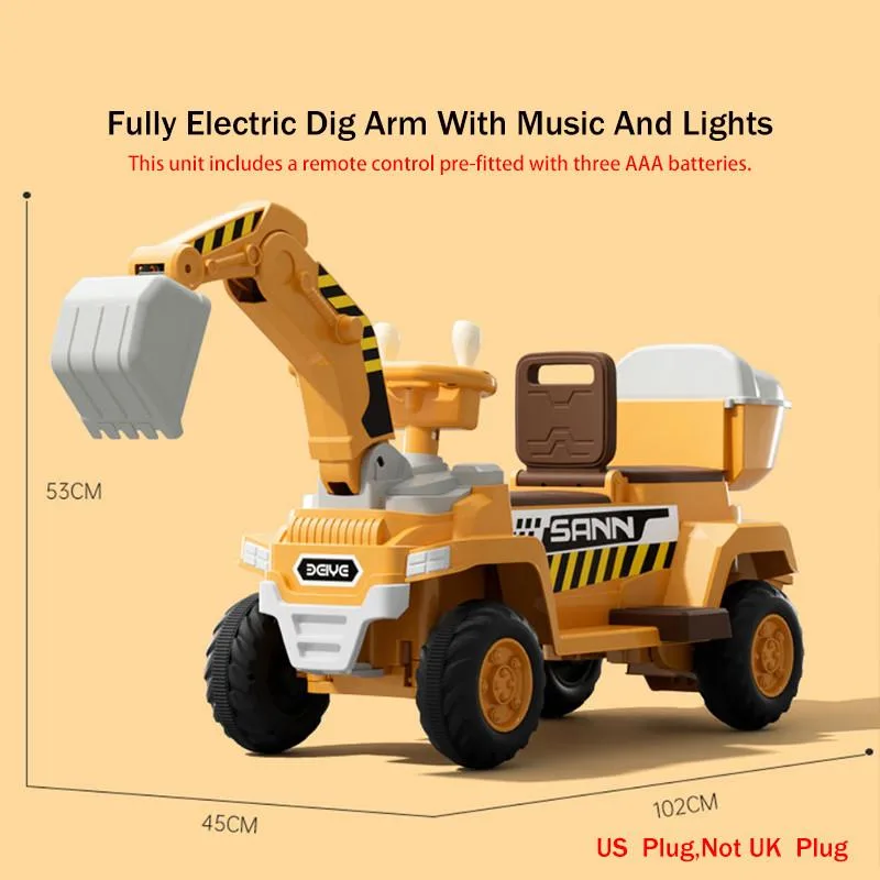 2-Seat Kids Excavator Toy Car Electric Remote Control Digger Construction Vehicle Kereta Mainan Penggali Elektrik - Image 3