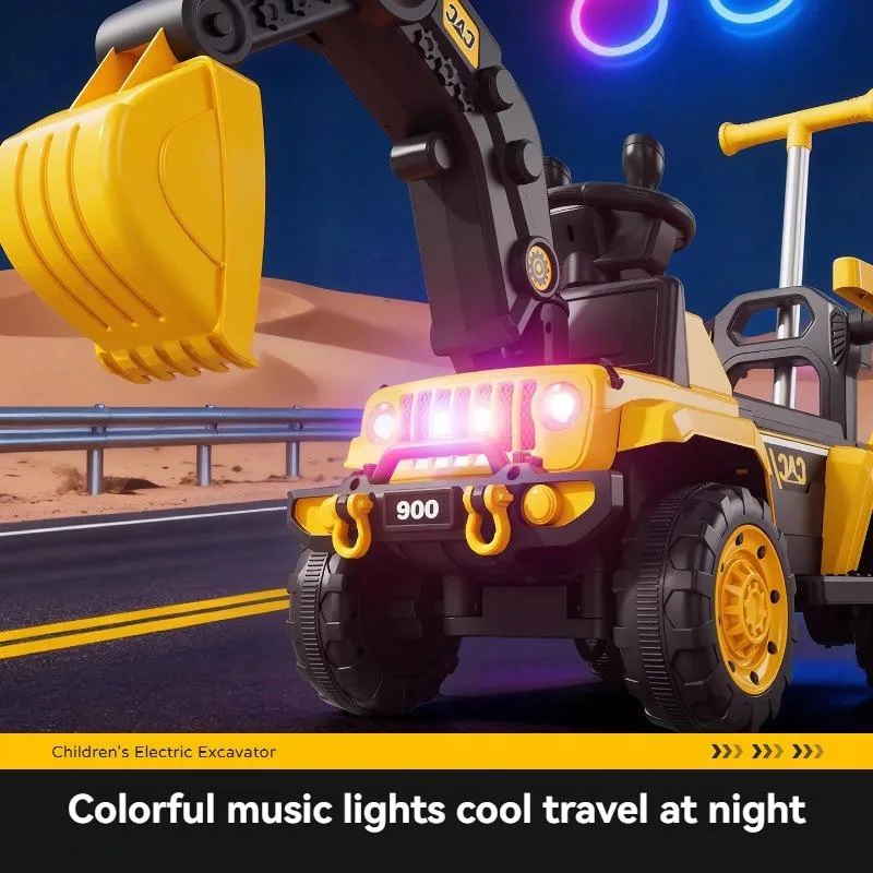 Kids Electric Excavator Large Digger Remote Control Ride On Toy Kereta Luncur Penggali Elektrik 4 Roda - Image 3