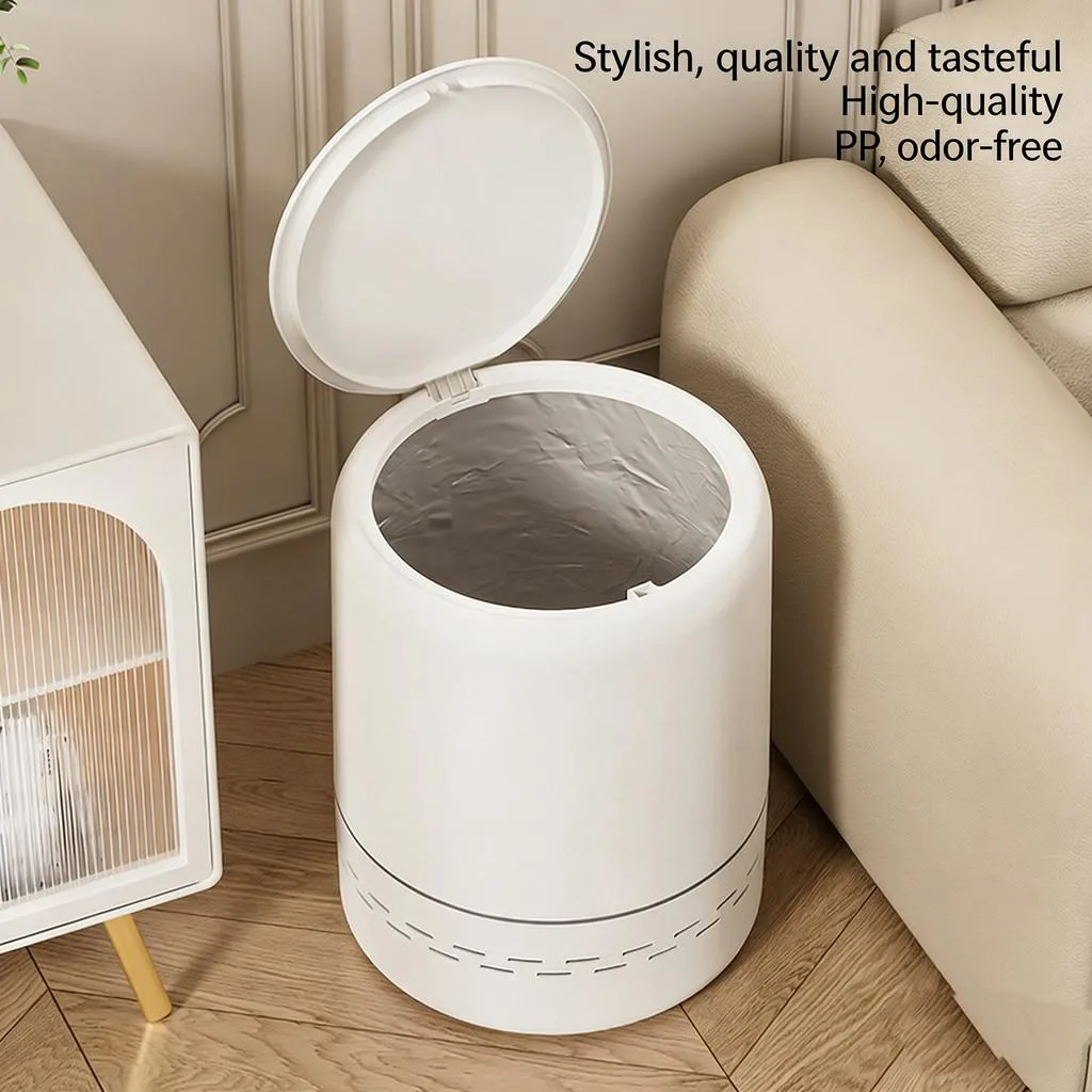 Trash Can Air Pressure Lid Waste Bin For Home Kitchen Bathroom Bedroom Living Room Tong Sampah - Image 3