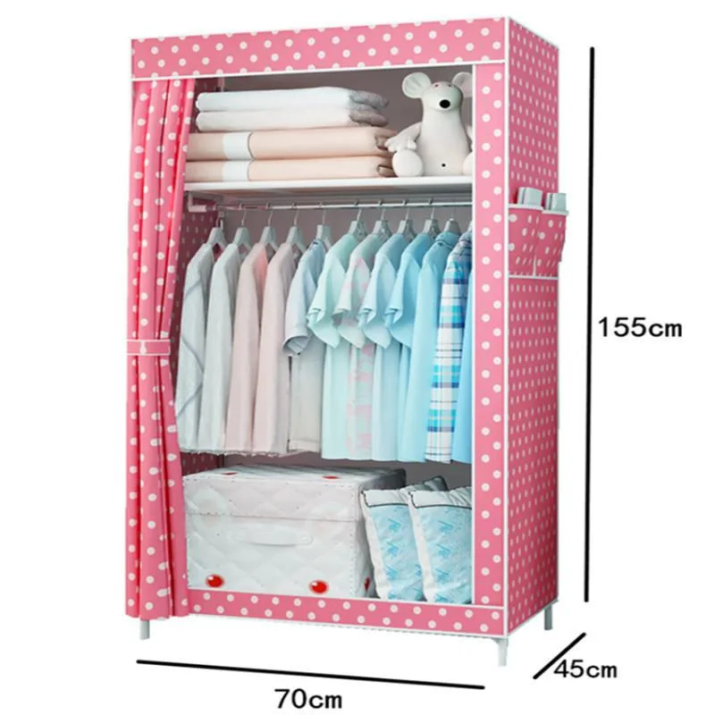 Fabric Wardrobe Reinforced Steel Tube Thickened Frame Simple Closet Storage Organizer For Bedroom Almari Pakaian Kain - Image 3