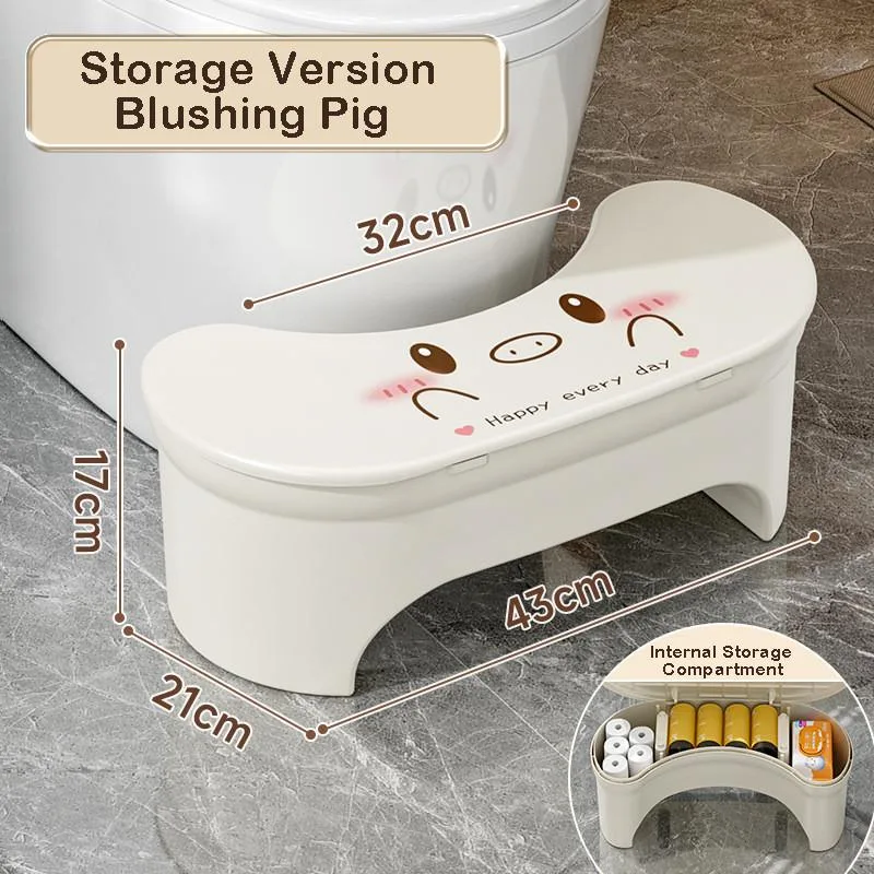 Thick Plastic Toilet Foot Stool Ergonomic Squat Stool Bathroom Step Stool for Kids & Adults Bangku Kaki Tandas - Image 3