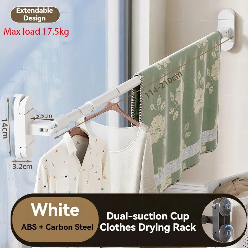 Suction Cup Telescopic Clothes Drying Rod Window Balcony No-Drill Quilt Dry Rack Rak Jemuran Sedutan Boleh Laras - Image 3