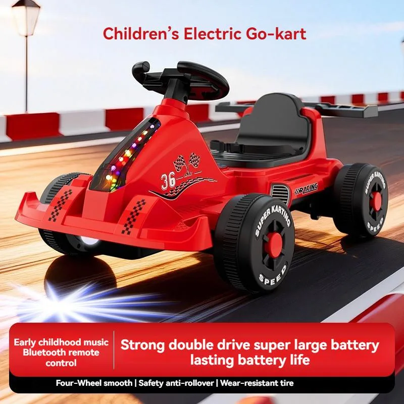Kids Electric Go-Kart Four-Wheel Car Remote Control Toy for Boys & Girls Kart Elektrik - Image 3