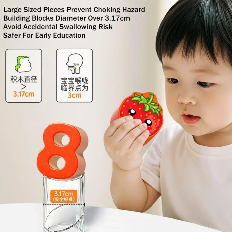 Wooden Number Puzzle Blocks Montessori Educational Toys For Toddlers And Kids Mainan Blok - Image 3