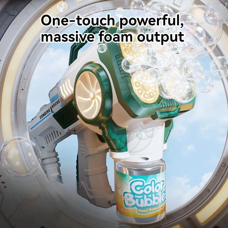 Super Electric Bubble Gun Kids Automatic Gatling Rocket Bubble Blower Toy Mesin Gelembung - Image 3