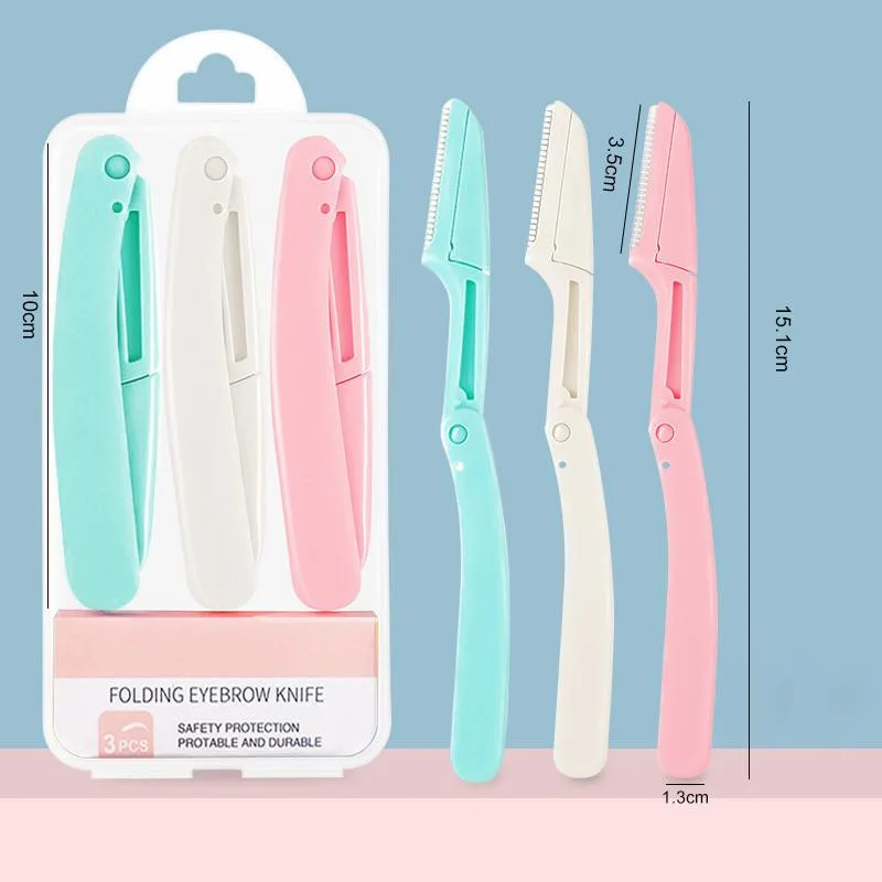 Foldable Safe Anti Cut Eyebrow Razor Set For Women Eyebrow Trimming Shaver Beauty Tools Set Pisau Alis - Image 3