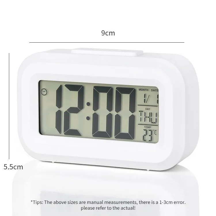 Jam Digital Mini Serbaguna dengan Lampu Malam, Suhu, Kalendar & Pemasa untuk Rumah - Image 4