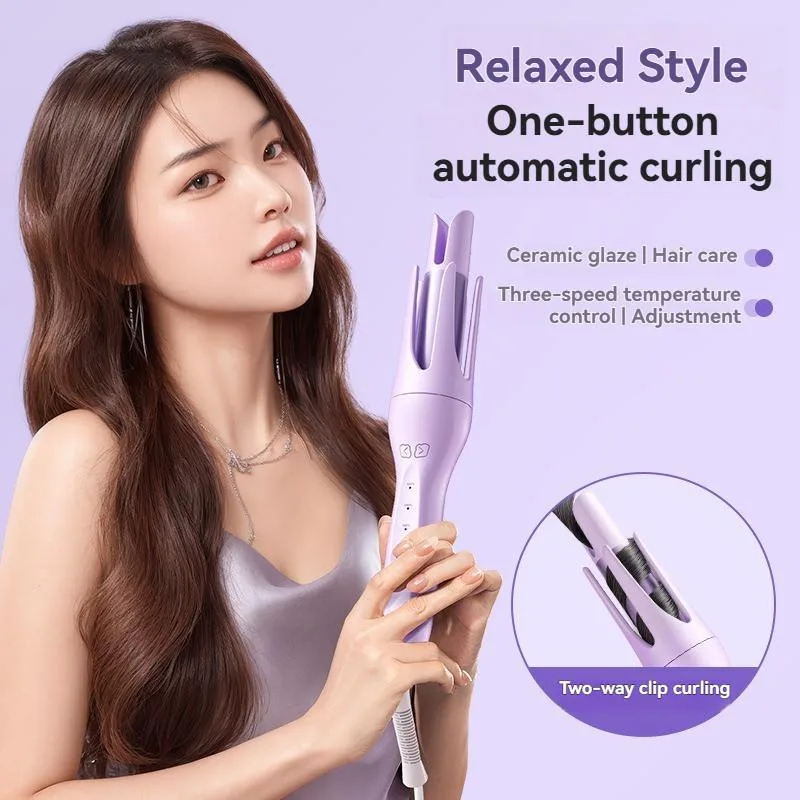 Mesin Penggulung Rambut Automatik 28mm, Alat Penggaya Rambut Elektrik Gelombang Besar dengan Penjagaan - Image 4