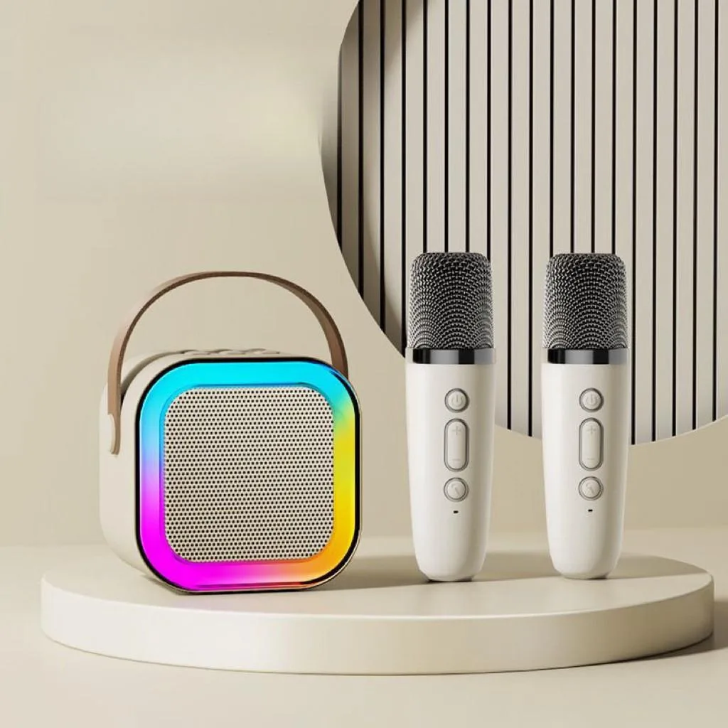 K12 Speaker Bluetooth Mini Mudah Alih Mikrofon Karaoke Serbaguna Tanpa Wayar Untuk Rumah Ktv - Image 4