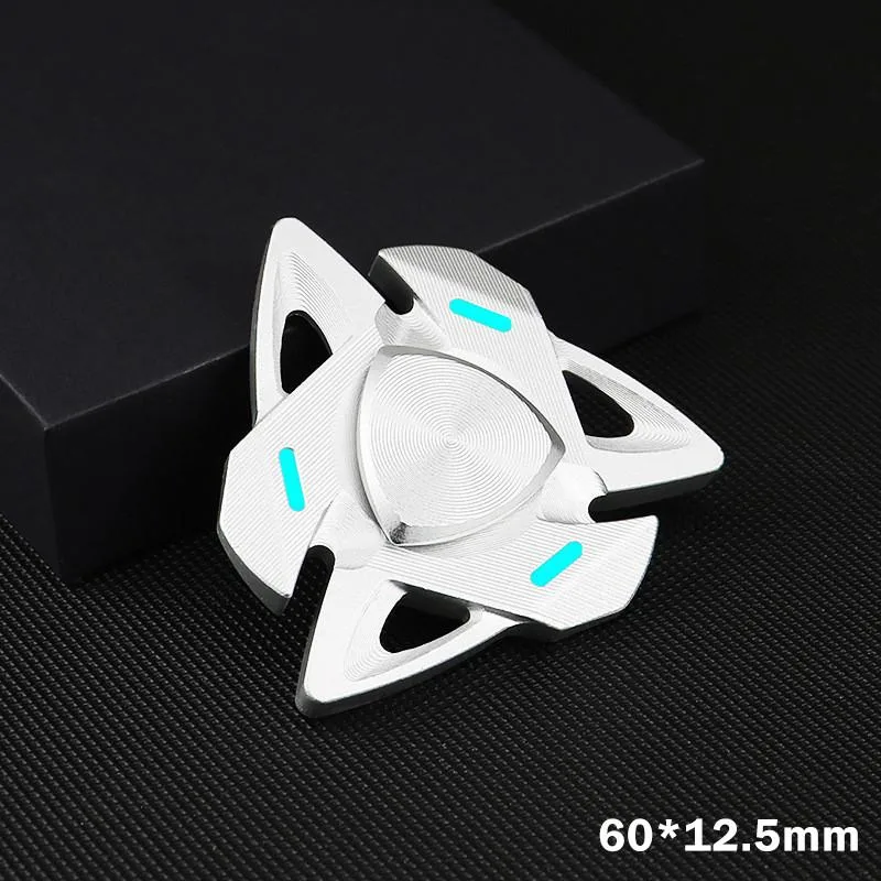 Spinner Jari Bercahaya Malam Aloi Aluminium Logam Mainan Putar - Image 4