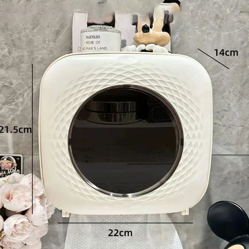 Pemegang Tisu Gulung Bilik Air Gantung Dinding Kreatif Premium Kotak Penyimpanan Tisu Muka - Image 4