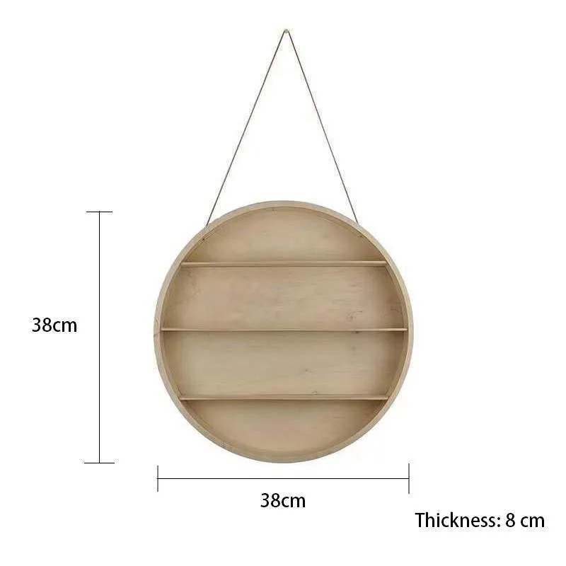Rak Simpanan Dinding Kayu Bulat Penyusun Mainan Kanak Kanak Dekorasi Bilik Berbilang Tingkat - Image 4