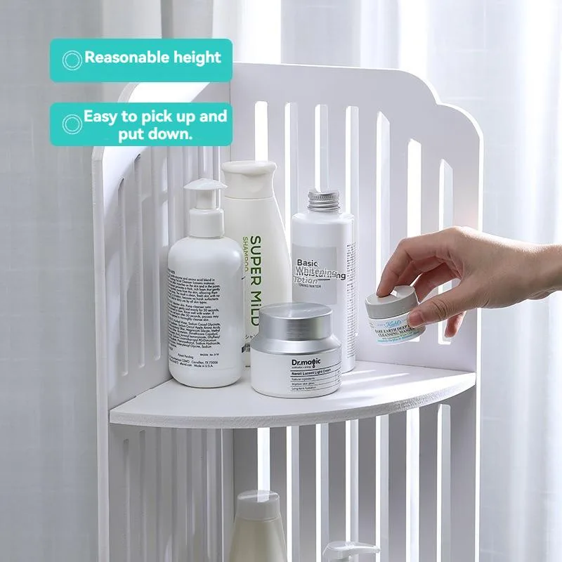 Corner Bathroom Rack Floor Standing Multi Tier Storage Shelf Organizer Rak Penyimpanan Sudut - Image 4