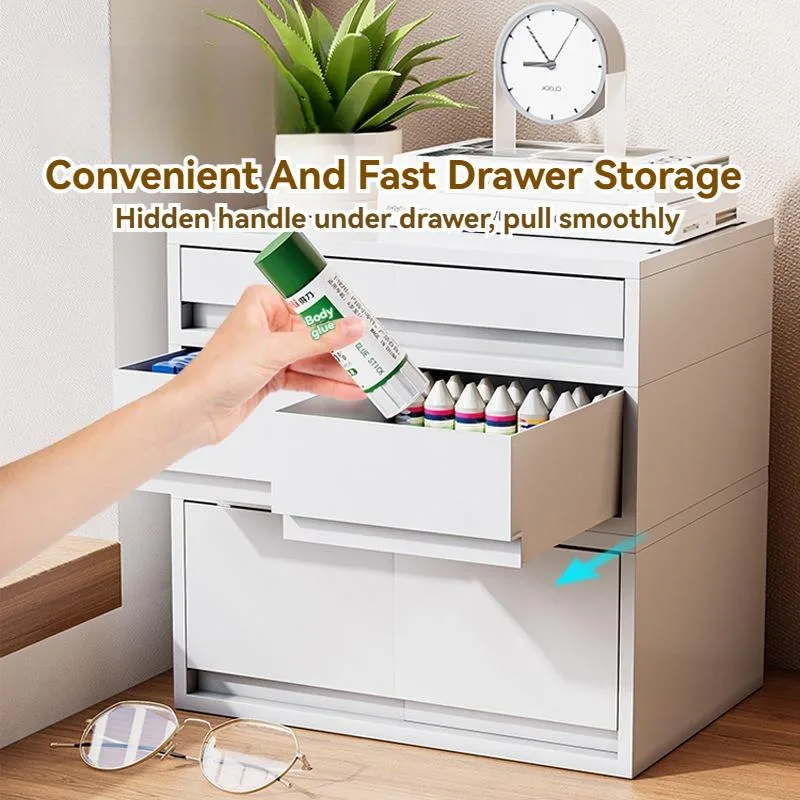 Stackable A4 File Cabinet Drawer Desktop Office Storage Organizer Multi Tier Kabinet Fail Berlaci - Image 4