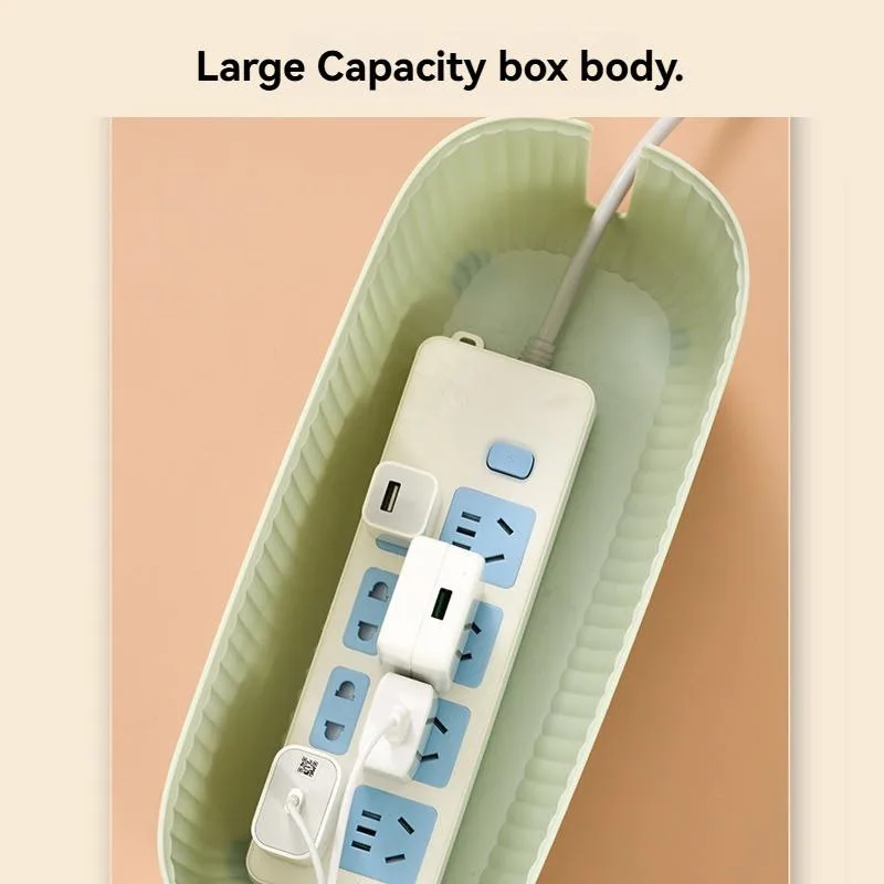 Desktop Cable Management Box Power Strip Organizer Wire Cord Storage Holder Kotak Penyusun Pemanjang Meja - Image 4