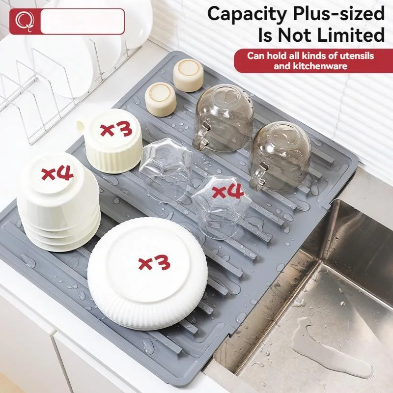 Silicone Drying Mat Countertop Heat Resistant Trivet High Temp Sink Drain Pad Tikar Pengering Silikon - Image 4