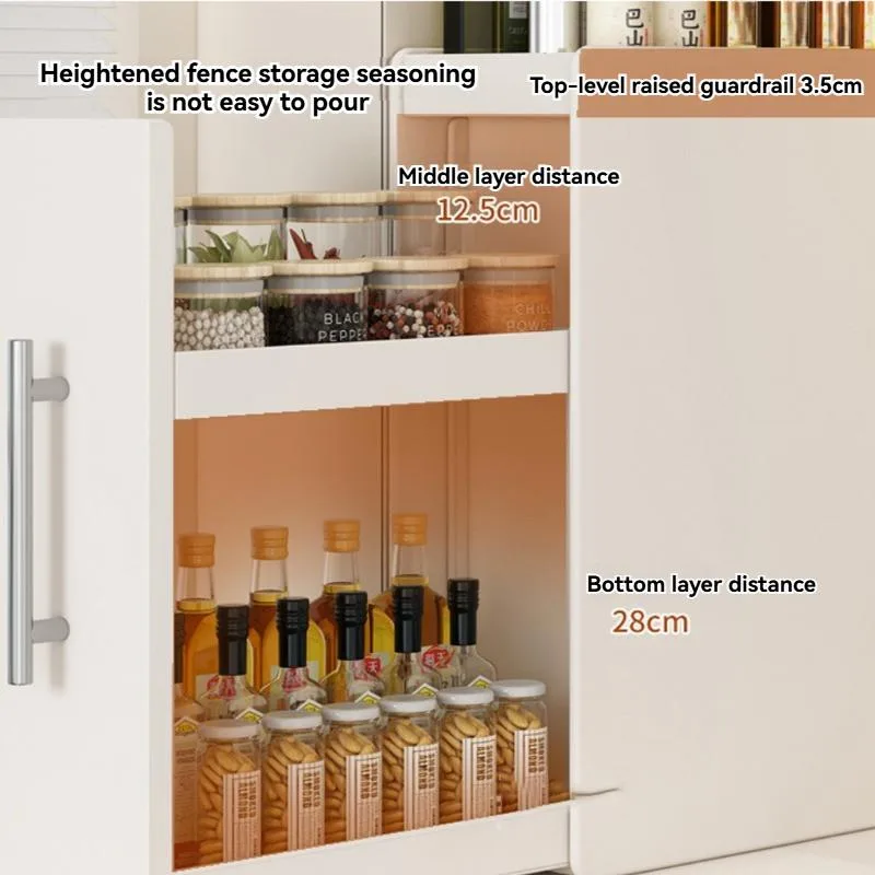 Pull Out Multi Function Kitchen Corner Spice Storage Rack Narrow Cabinet Storage Shelf Rak Simpanan Sudut - Image 4
