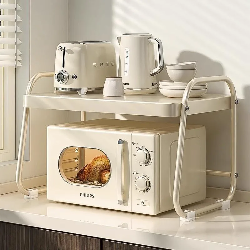 Double Layer Multi Function Countertop Microwave Storage Rack Rak Ketuhar Gelombang Mikro - Image 4