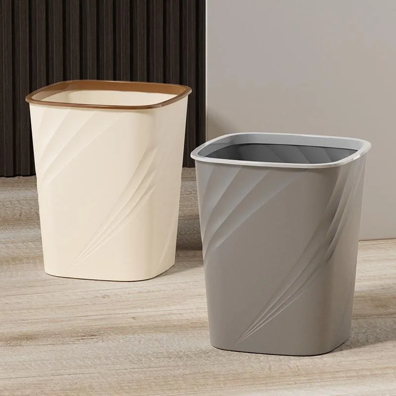 Large Capacity Simple Trash Can With Press Ring For Home Living Room Kitchen Bathroom Toilet Tong Sampah - Image 4