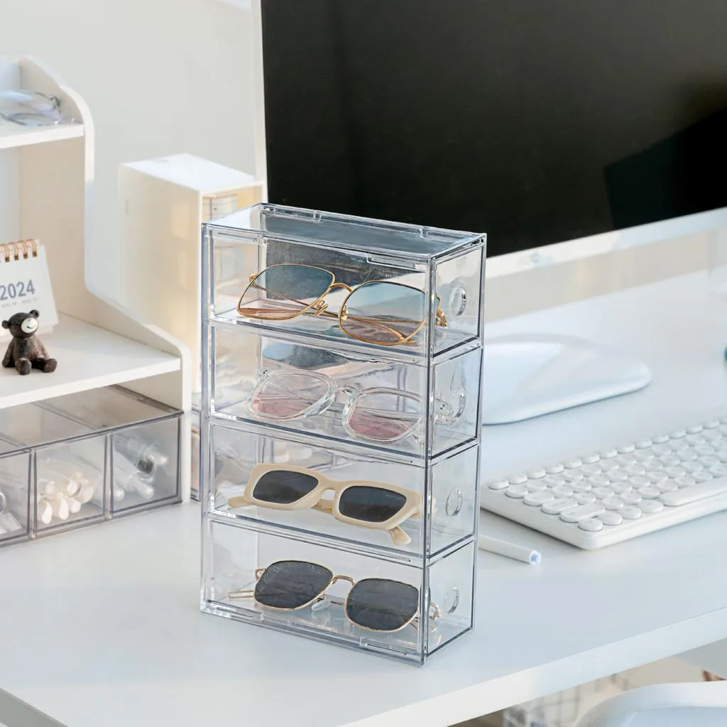 Drawer Type Clear Dustproof Desktop Organizer For Stationery Cosmetics Kotak Simpanan - Image 4