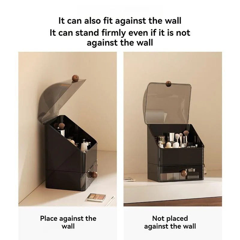 Dustproof Cosmetic Storage Box For Desktop Dresser Bathroom Vanity Home Use Kotak Simpanan Kosmetik - Image 4