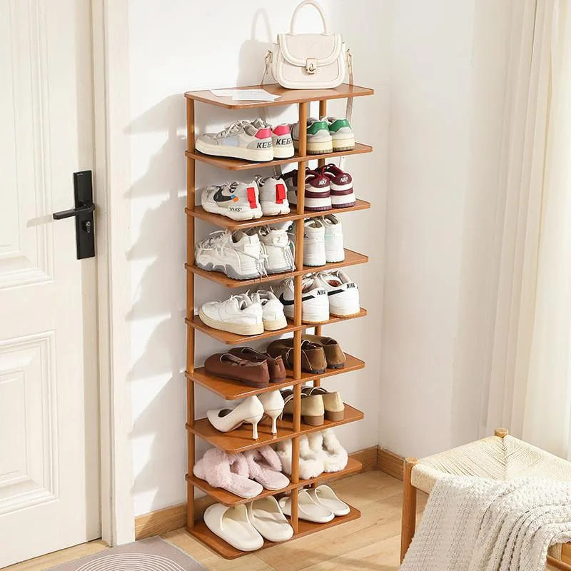 Tool-Free Assembly Vertical Shoe Rack Narrow Multi Layer Staggered Footwear Organizer For Doorway Small Home Rak Kasut - Image 4