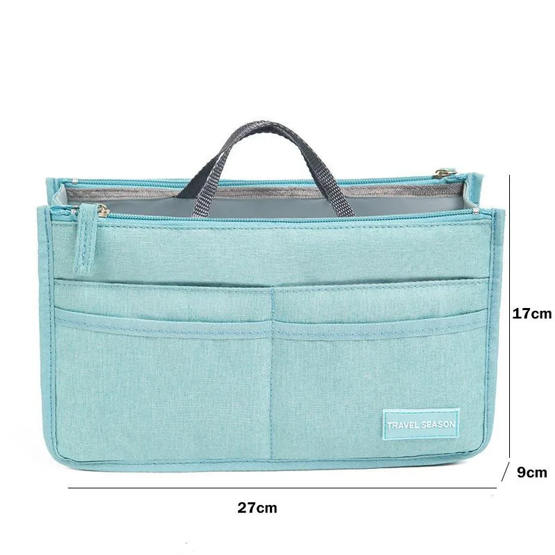 Double Zipper Bag In Bag Organizer Travel Makeup Cosmetic Pouch Insert Beg Penyimpanan Dalam Untuk Alat Solek - Image 4