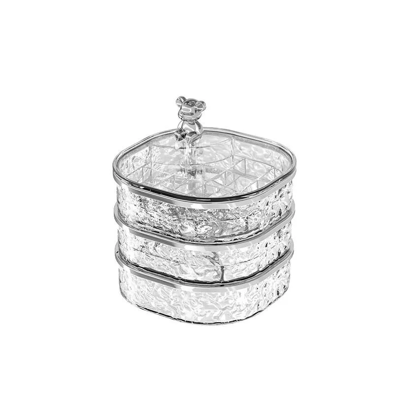 Desktop Jewelry Box Earring Ring Necklace Organizer Storage Vanity Kotak Barang Kemas Berputar - Image 4