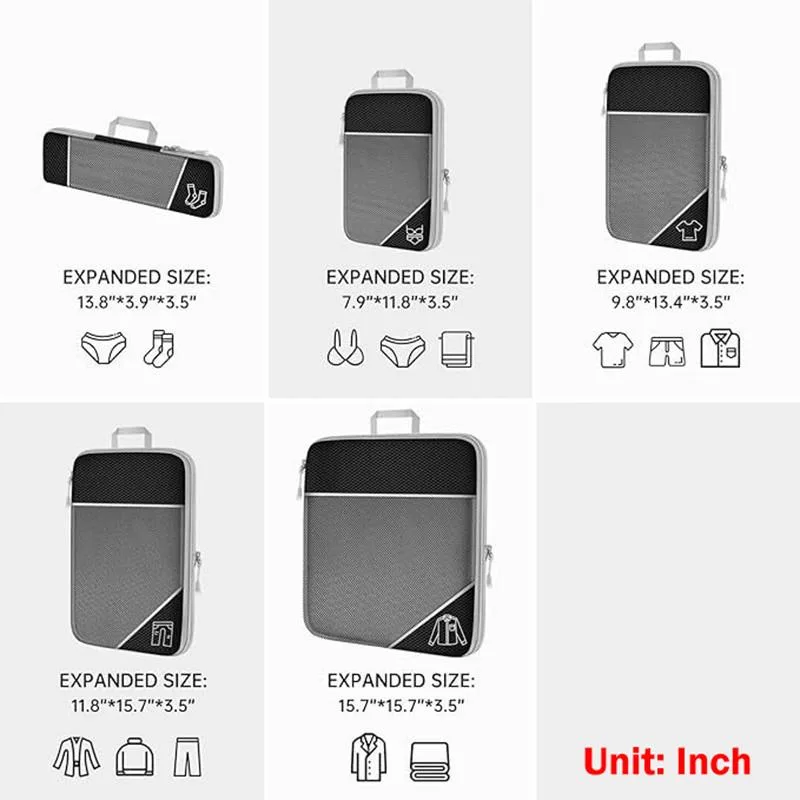Large Capacity Travel Packing Cubes Clothes Luggage Organizer Storage Bag Beg Penyimpanan Pakaian Boleh Mampat - Image 4