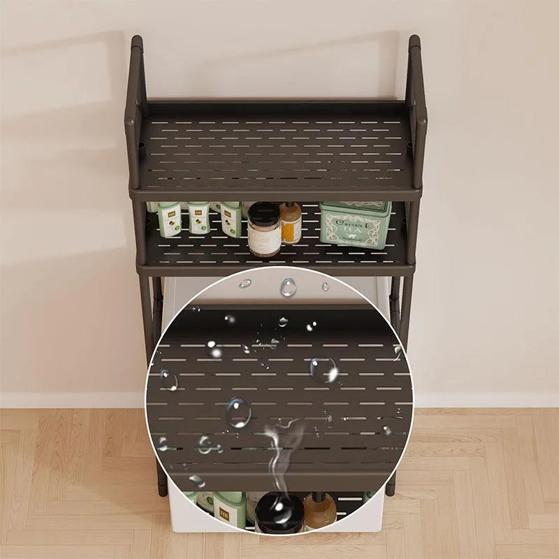 Laundry Room Storage Rack Over Washing Machine Organizer Shelf Metal Frame Rak Penyimpanan Atas Mesin Basuh - Image 4