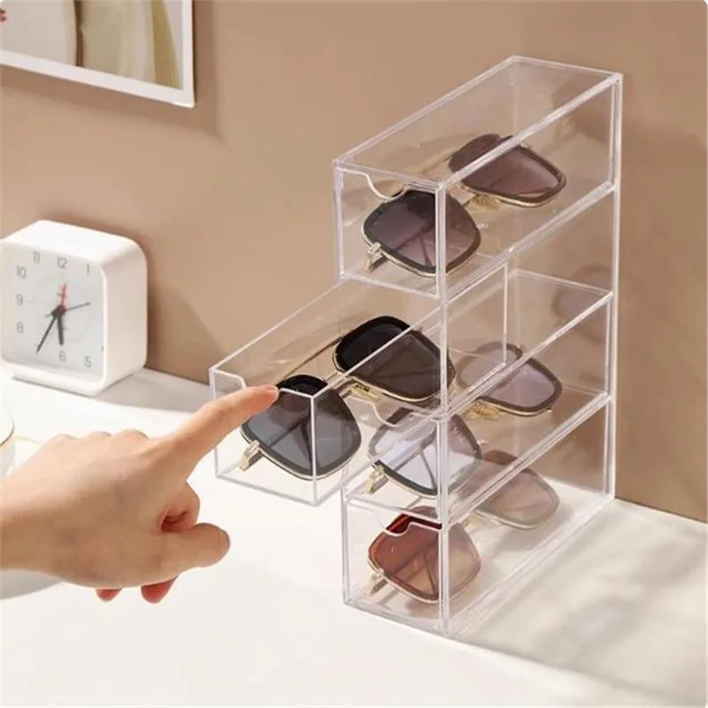 Multi Layer Drawer Type Desktop Sunglasses Storage Display Cabinet Kotak Simpanan - Image 4