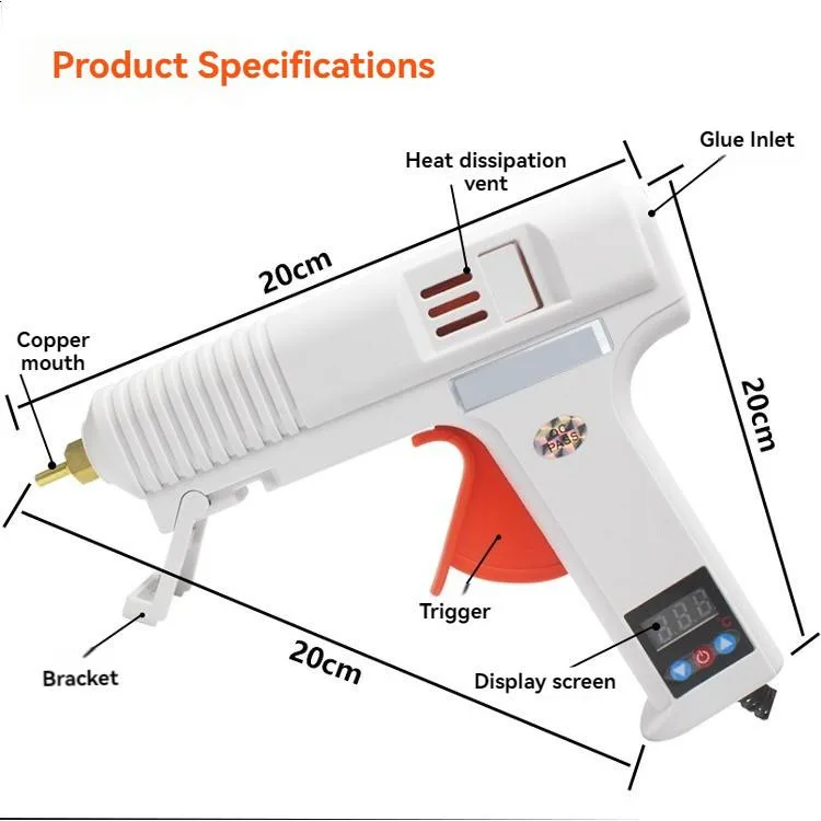 High Power Adjustable Temperature Hot Glue Gun Digital Display Pistol Gam Panas - Image 4
