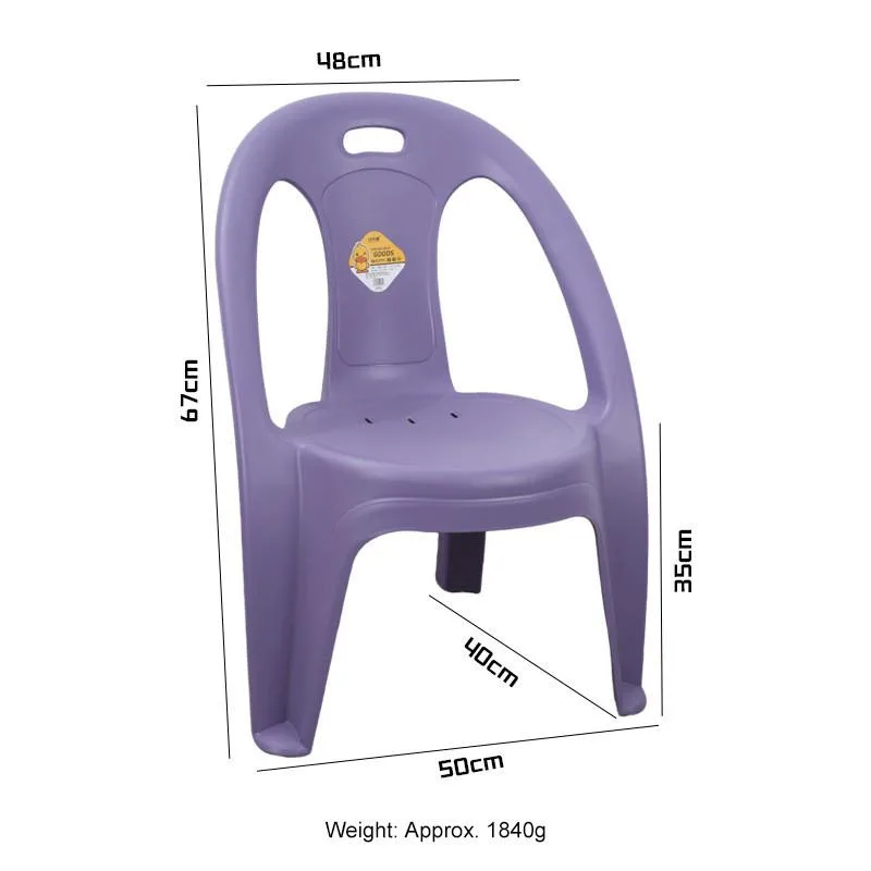 Thickened Plastic Stool Low Back Home Kitchen Chair With Small Backrest Kids Seat Stackable Kerusi plastik - Image 4
