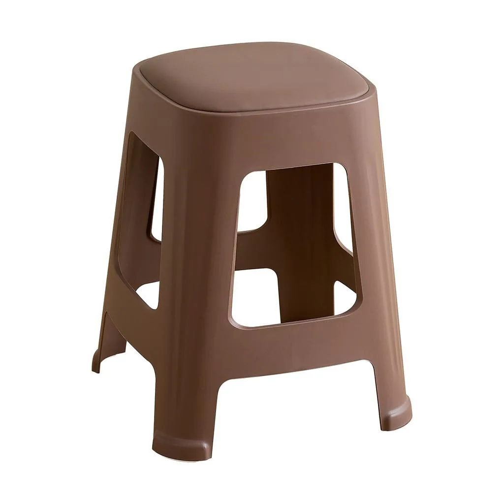 Stackable Plastic Dining Chair Light Luxury Square Stool For Home Kitchen Kerusi Plastik - Image 4