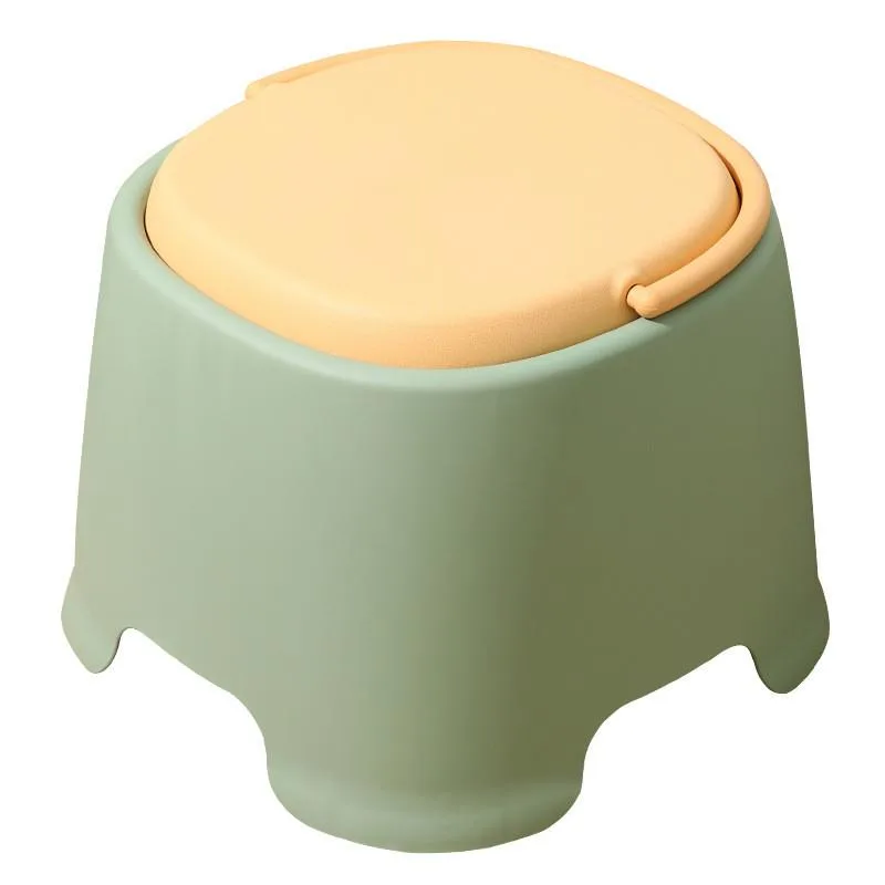 Plastic Stool With Handle Thickened Home Living Room Dining Chair Anti-slip Kerusi Plastik - Image 4