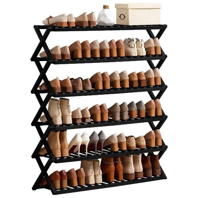 Foldable Shoe Rack Multi Tier Entryway Organizer No Assembly Space Saving Compact Home Storage Rak Kasut - Image 4
