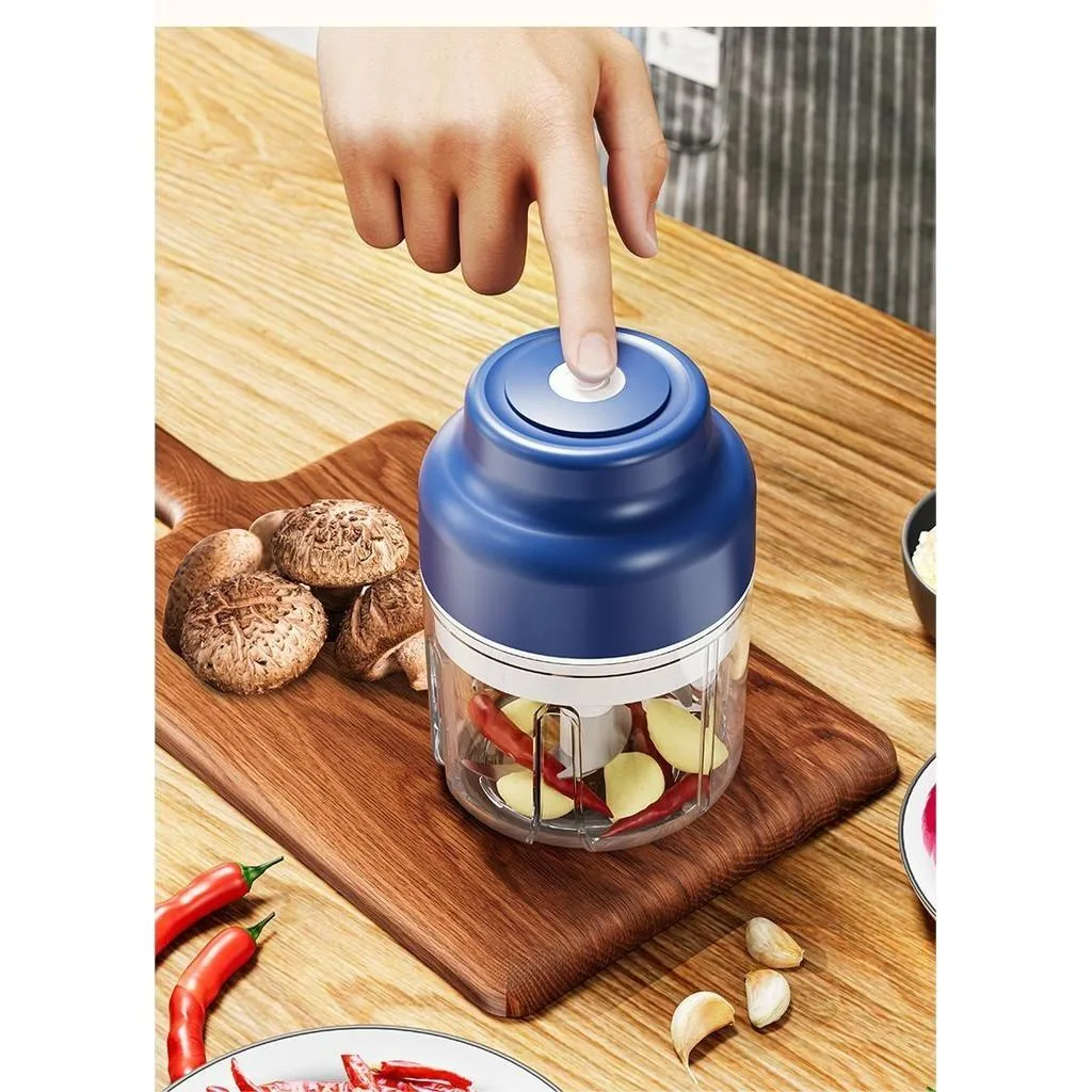 Pengisar Bawang Putih Elektrik Mini Tanpa Wayar, Penekan Automatik & Pemproses Makanan Bayi - Image 4
